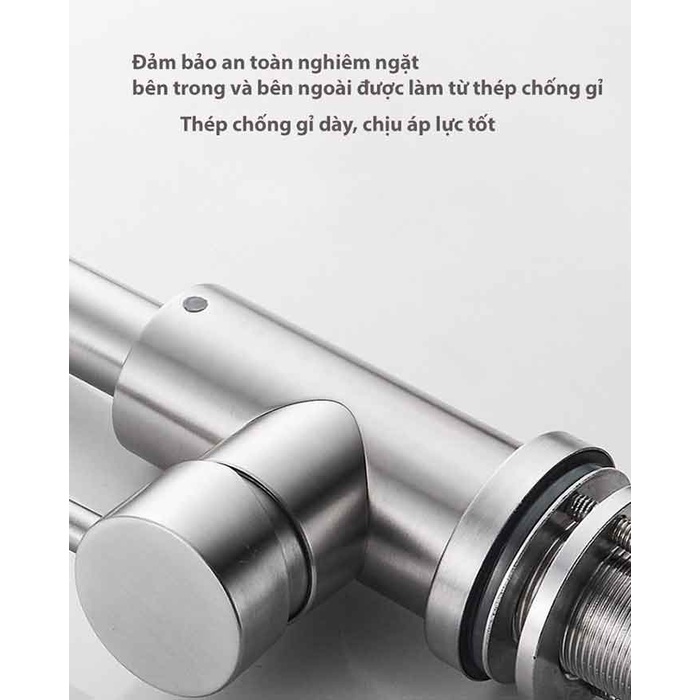 Vòi rửa chén bát cao cấp Schmidt inox 304, gắn bồn nóng lạnh bền đẹp-Hàng chính hãng