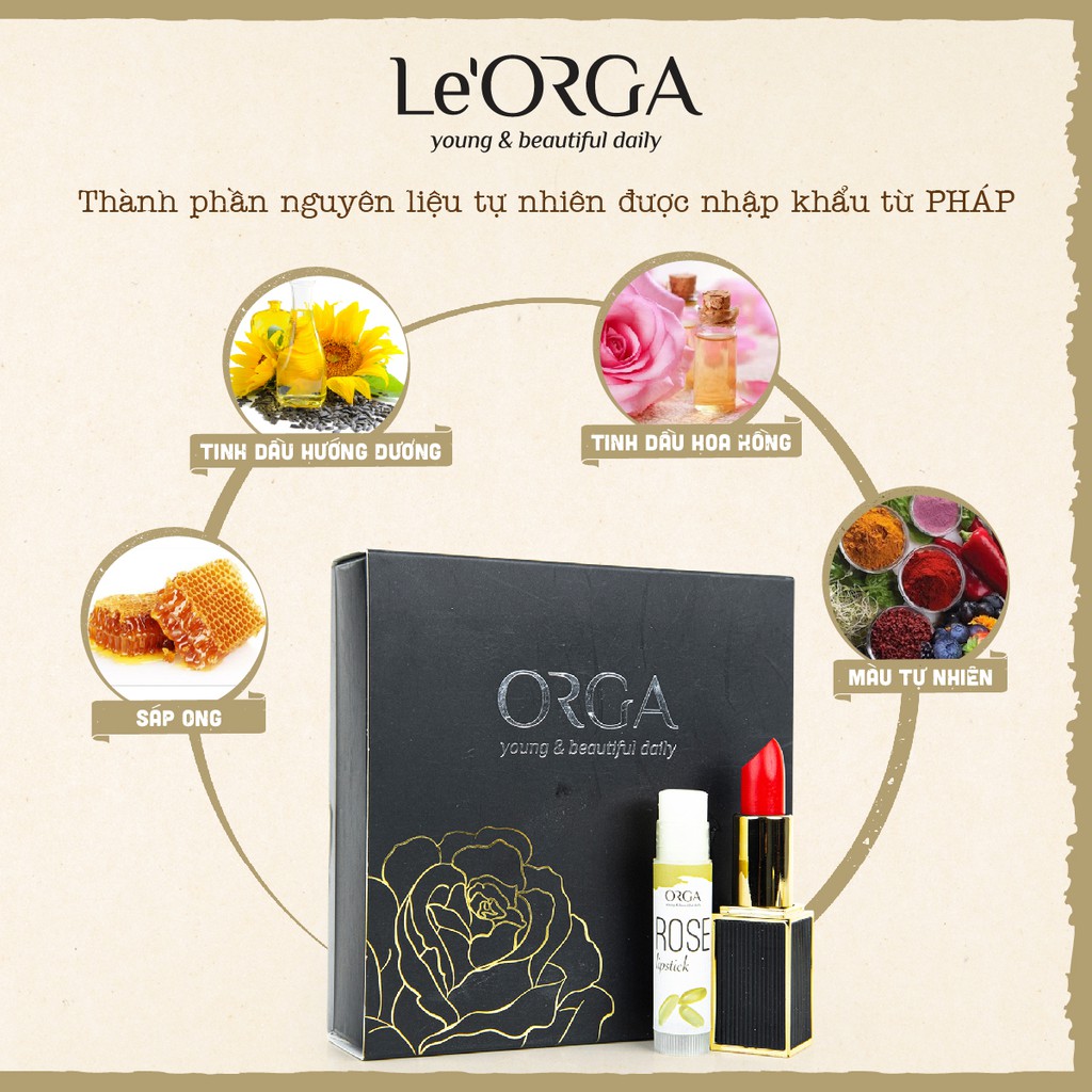 Son Môi Hoa Hồng Le'Orga - Rose Lipstick Không Chì Siêu Lì Không Trôi | BigBuy360 - bigbuy360.vn