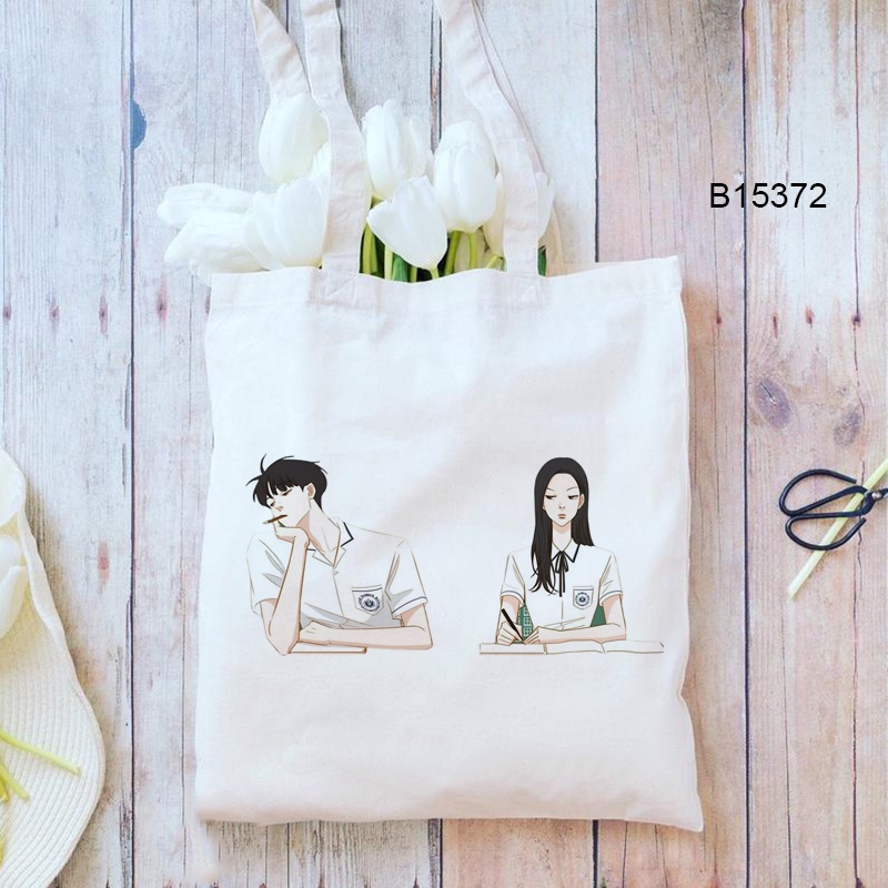 Túi tote canvas In Hình k - Rama kdrama Thời Trang Mùa Hè Cho Học Sinh