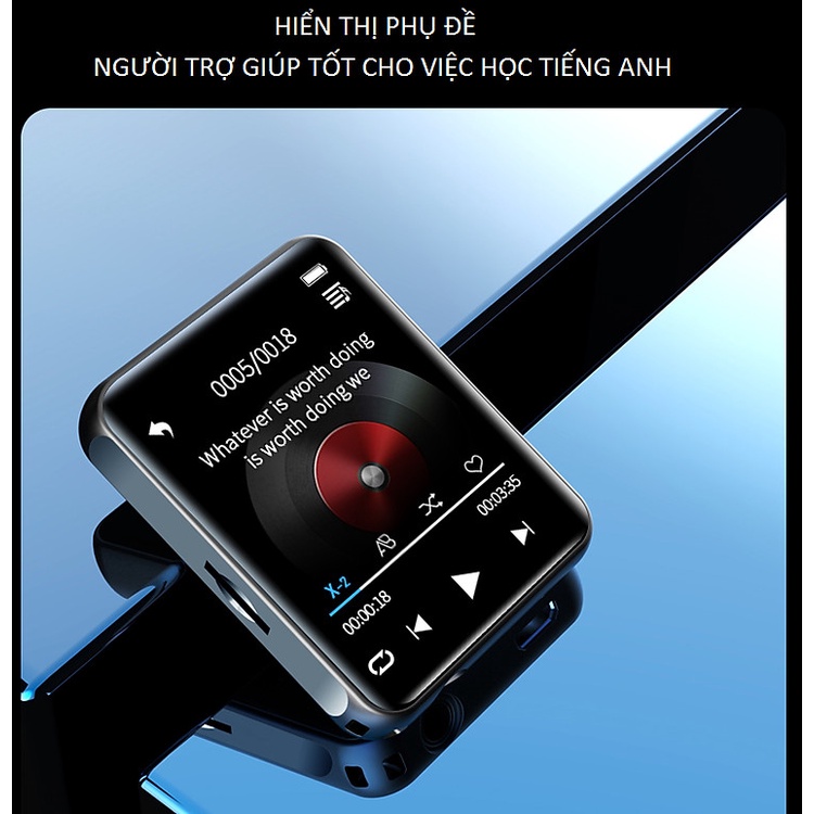 (Quà tặng 99k) Máy Nghe Nhạc MP3 Bluetooth Ruizu M9 Bộ Nhớ Trong 16GB Cao Cấp AZONE - Hàng Chính Hãng