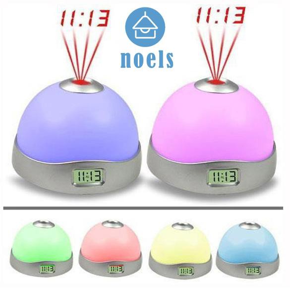 (Ready-Noel)Starry Digital Magic LED Projection Alarm Clock Night Light Color Changing