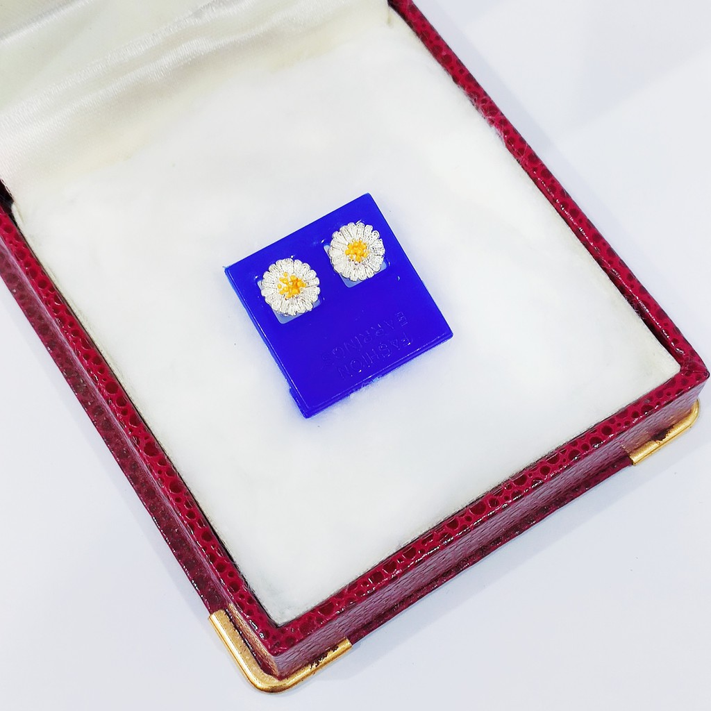 Bông tai bạc Bông Cúc Họa Mi nhỏ bạc ta Van Jewelry V10242