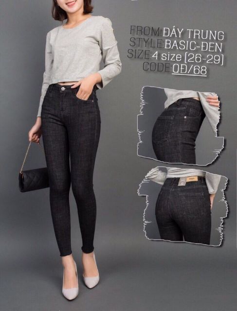 Quần Jeans Nữ Đen Xước Và Xanh Xước Lưng Cao MS 165 (size 26 đến 35) | BigBuy360 - bigbuy360.vn