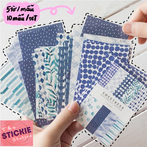 Set 50 Tờ Giấy Trang trí Nhỏ Họa Tiết Độc Đáo