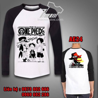 [SIÊU RẺ] ÁO PHÔNG ONE PIECE 3 ANH EM DÀI TAY