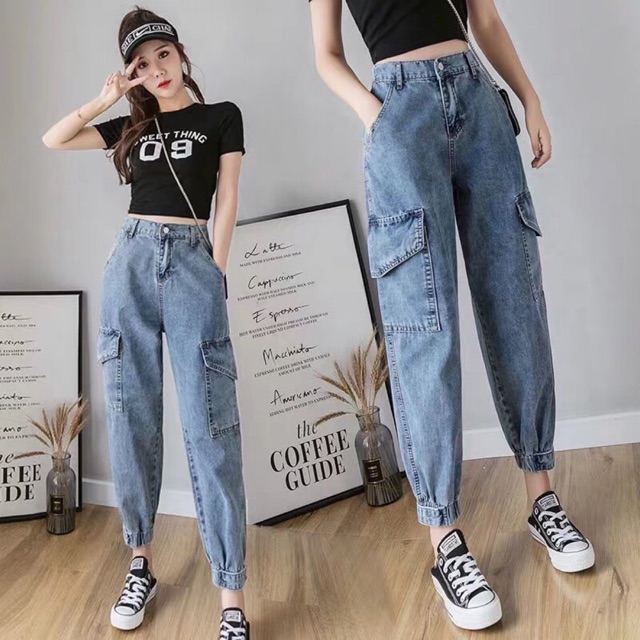 Quần bò túi hộp, quần bo gấu ib minh chọn màu và size nhé ạ
