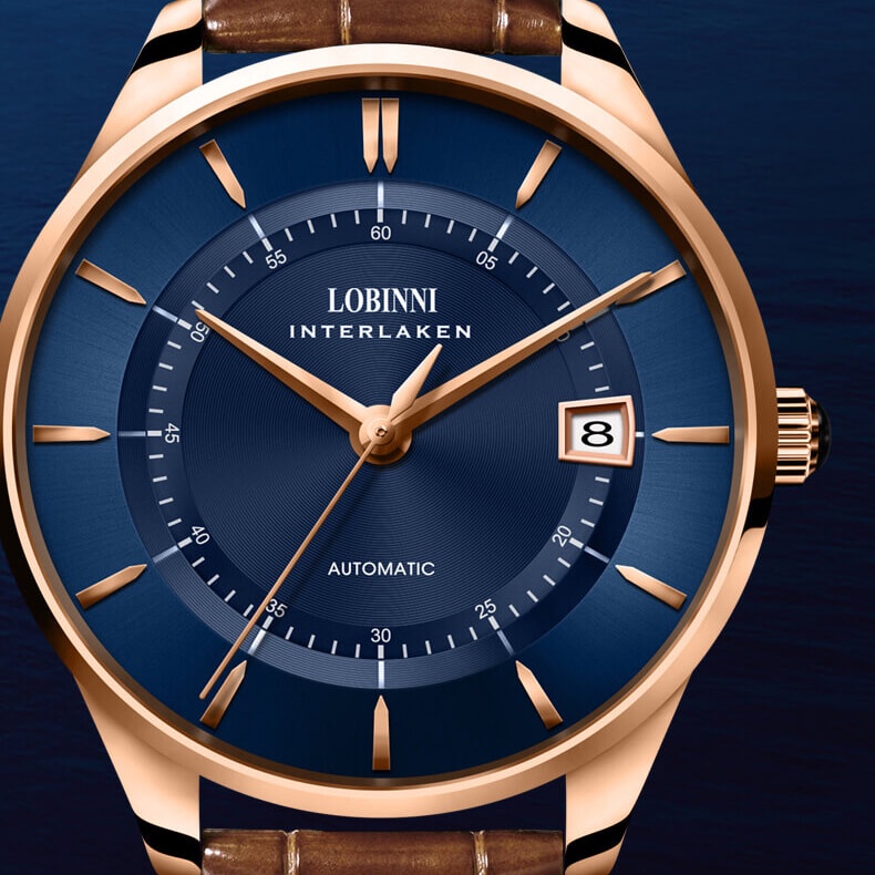 Đồng Hồ Nam LOBINNI No.5020-2 Chính Hãng BH 24T Chịu Nước 50m Kính Chống Xước Dây Da Cao Cấp (Máy Cơ Tự Động)