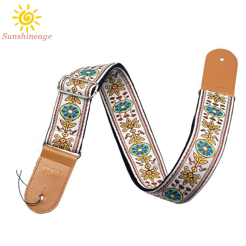 SUNAGE- ~Guitar Strap 82-137cm Acoustic Guitars Bass Electric Embroidered Useful【SUNAGE-HOT Fashion】