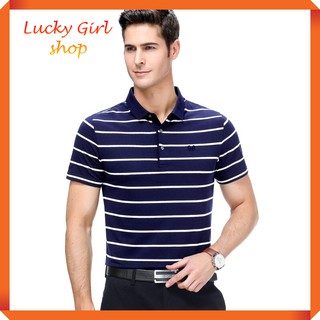 [BIG SIZE ĐẾN 125KG] Áo Thun Nam Po Lo Sọc Ngang Có Cổ Tay Ngắn Big Size Từ L-4XL - Hàng Việt Nam - Lucky Girl shop