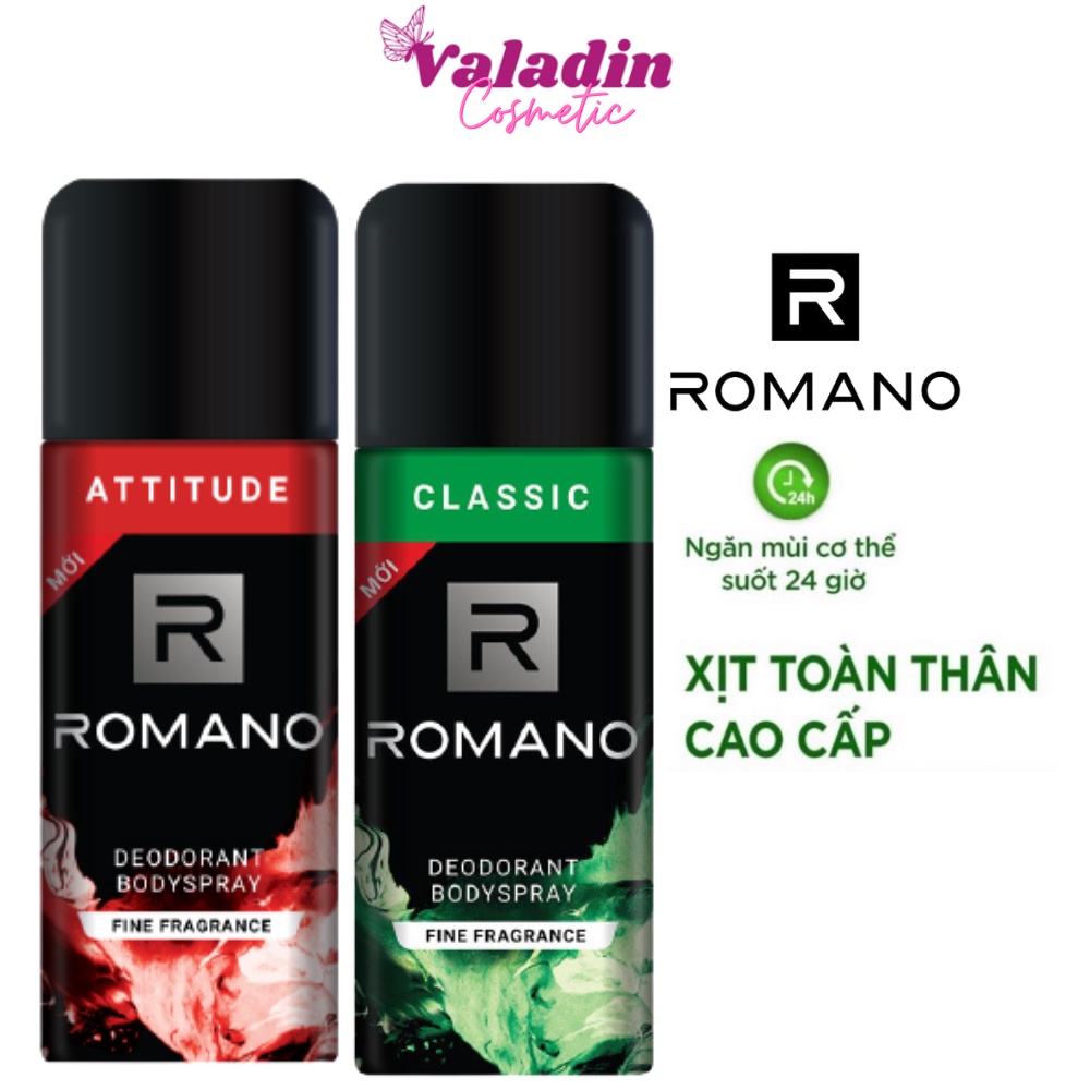 Xịt khử mùi nước hoa nam Romano Deodorant Bodyspray 150ml