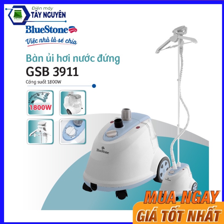 Bàn Ủi Hơi Nước Đứng Bluestone GSB-3911 (1.6L-1800W) - Ủi nhiều chất vải - Hàng mới