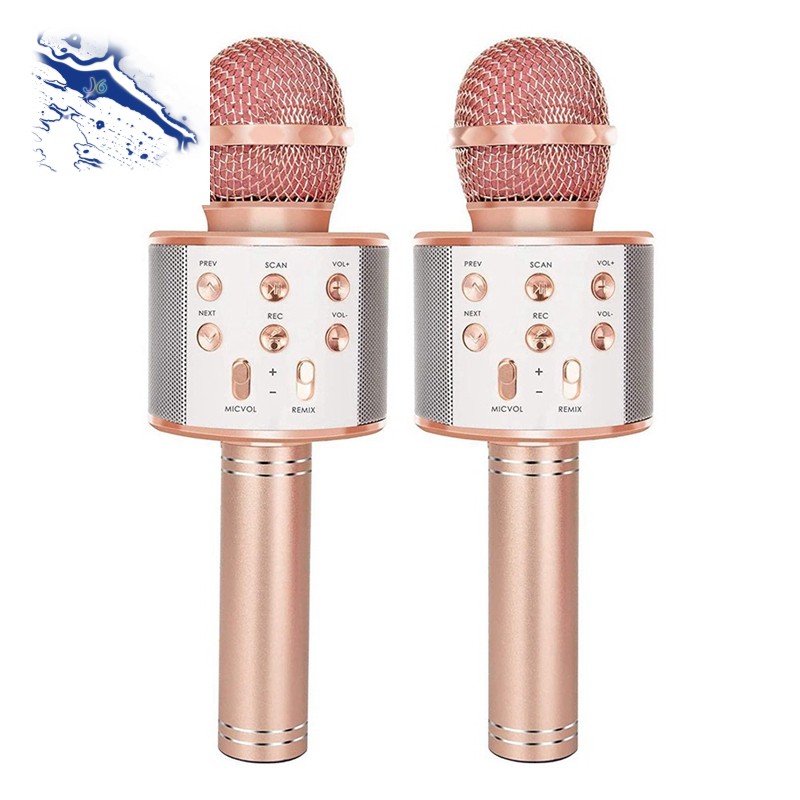 Set 2 Micro Bluetooth Không Dây Hát Karaoke Giáng Sinh / Sinh Nhật