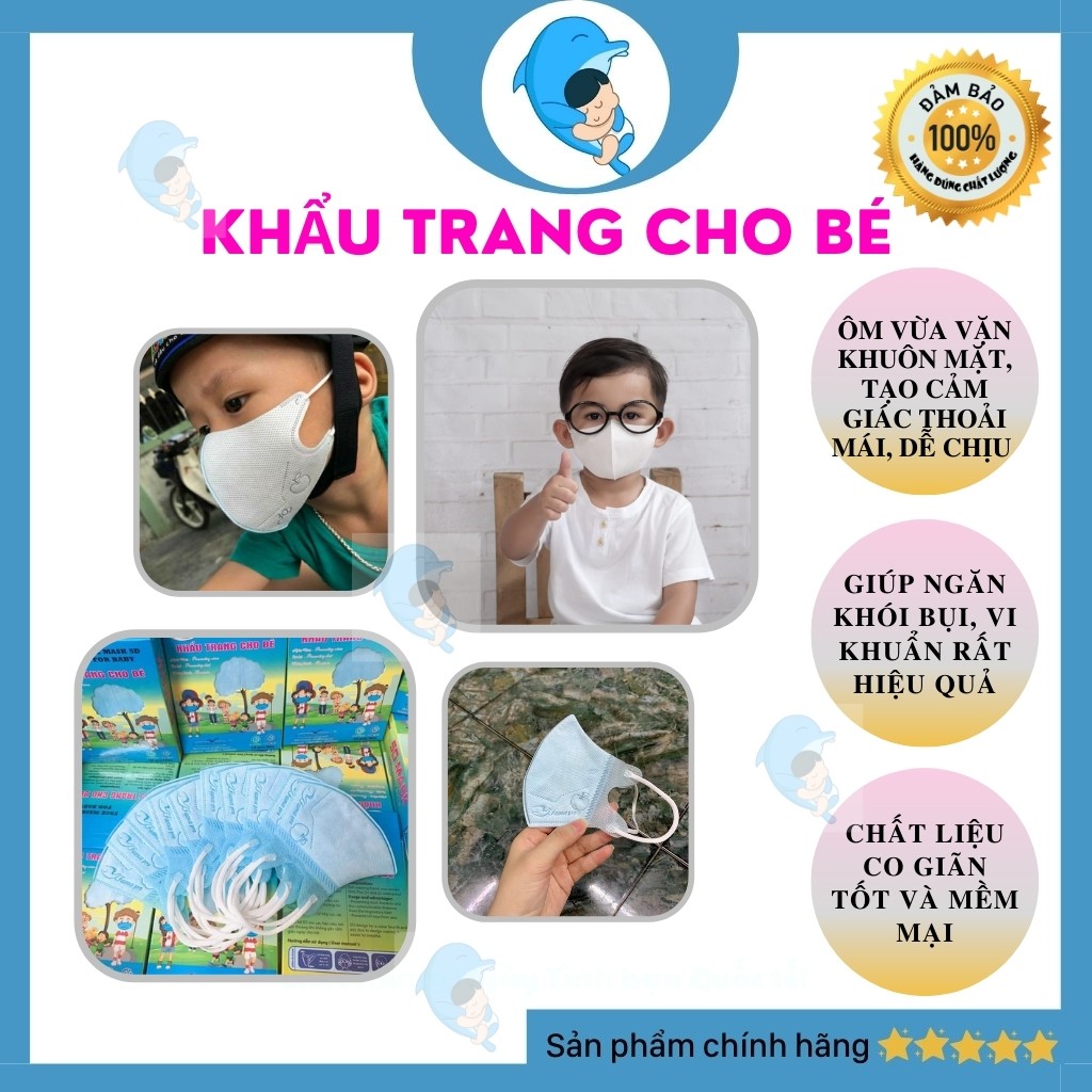 Khẩu Trang Y tế Cho Em Bé 5D Kids Loại Đẹp Chính hãng Nam Anh