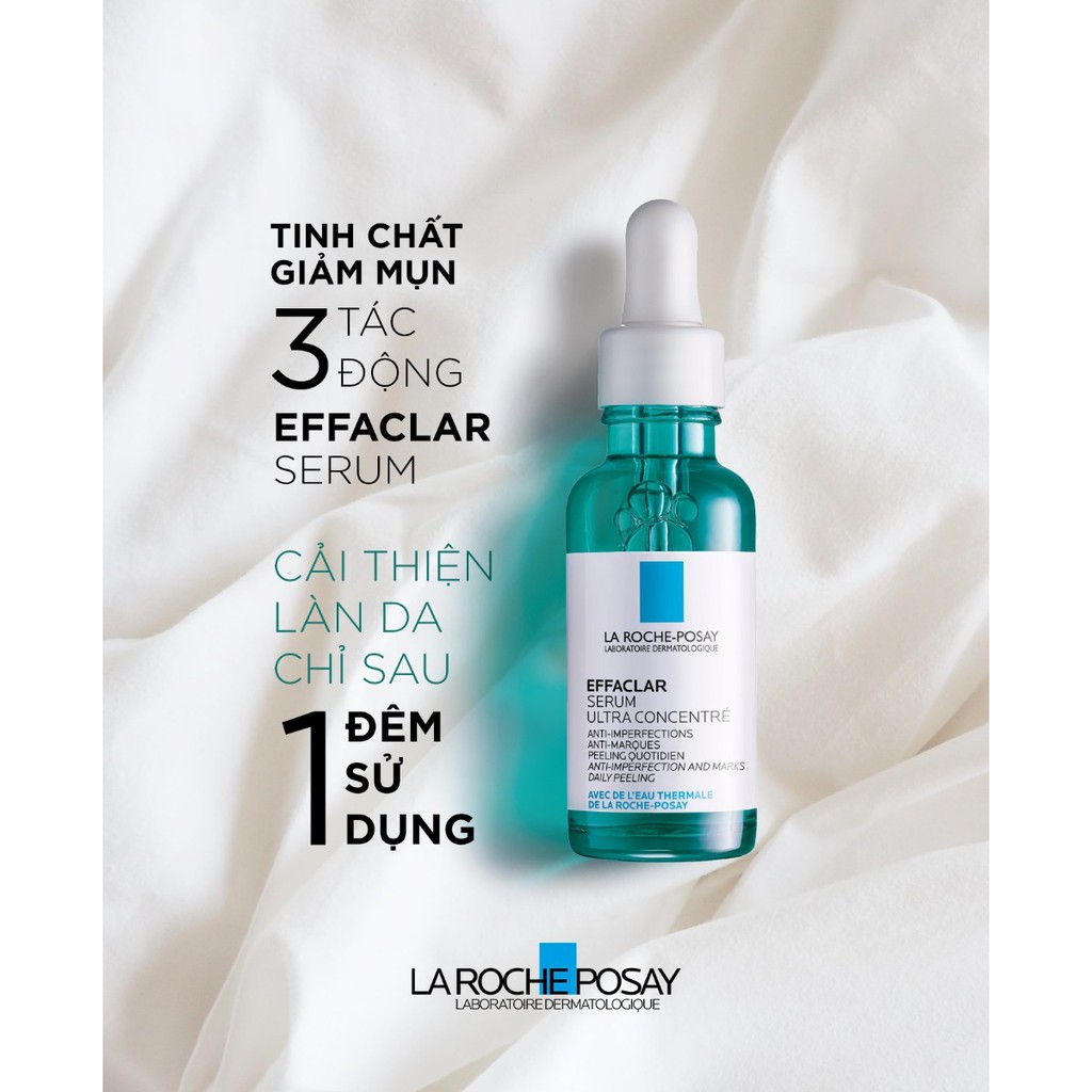 Tinh Chất La Roche Posay Effaclar Serum 3 Tác Động Giảm Mụn, Thâm Sau Mụn Và Lỗ Chân Lông To 30ml