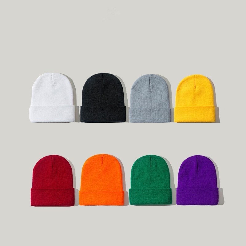 Mũ len beanies trơn chóp dài nhiều màu unisex phong cách ulzzang