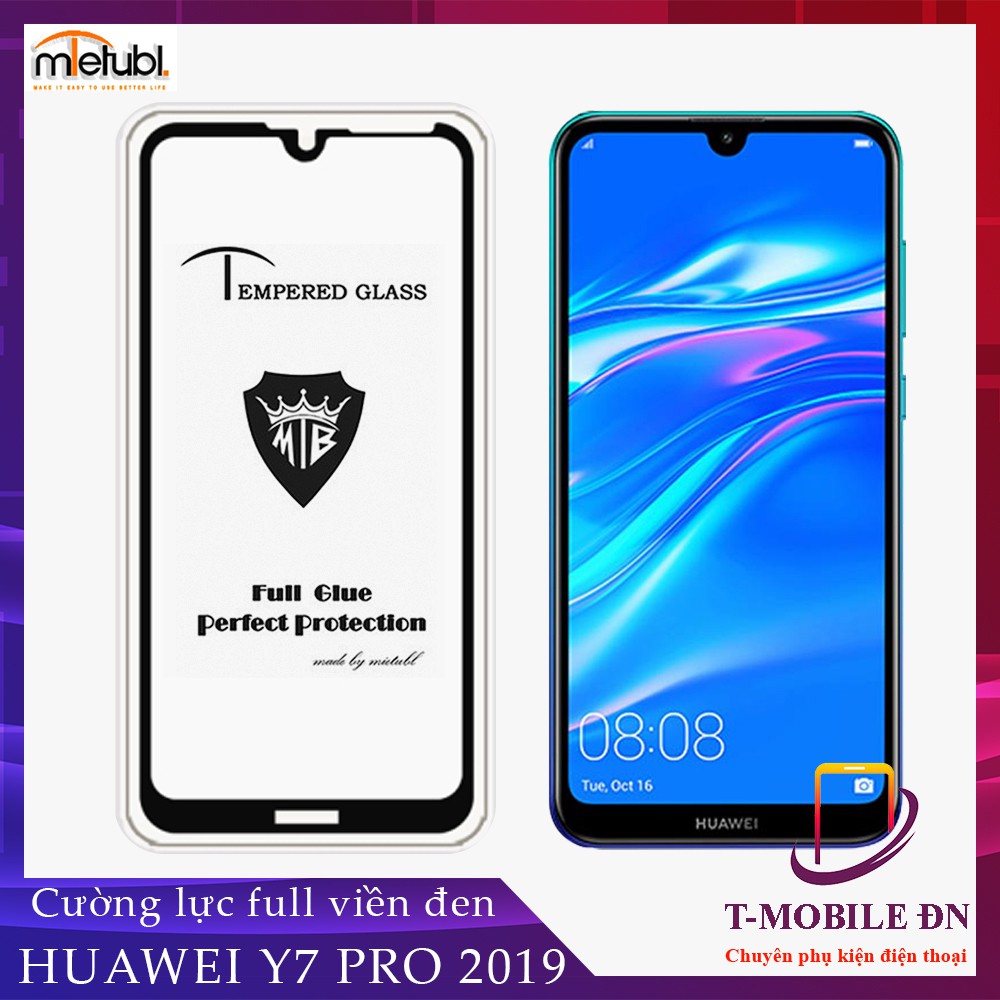 FREESHIP 50K_Kính cường lực Huawei Y7 Pro 2019, Miếng dán 9D Full viền Đen MIETUBL cho Huawei Y7 Pro 2019