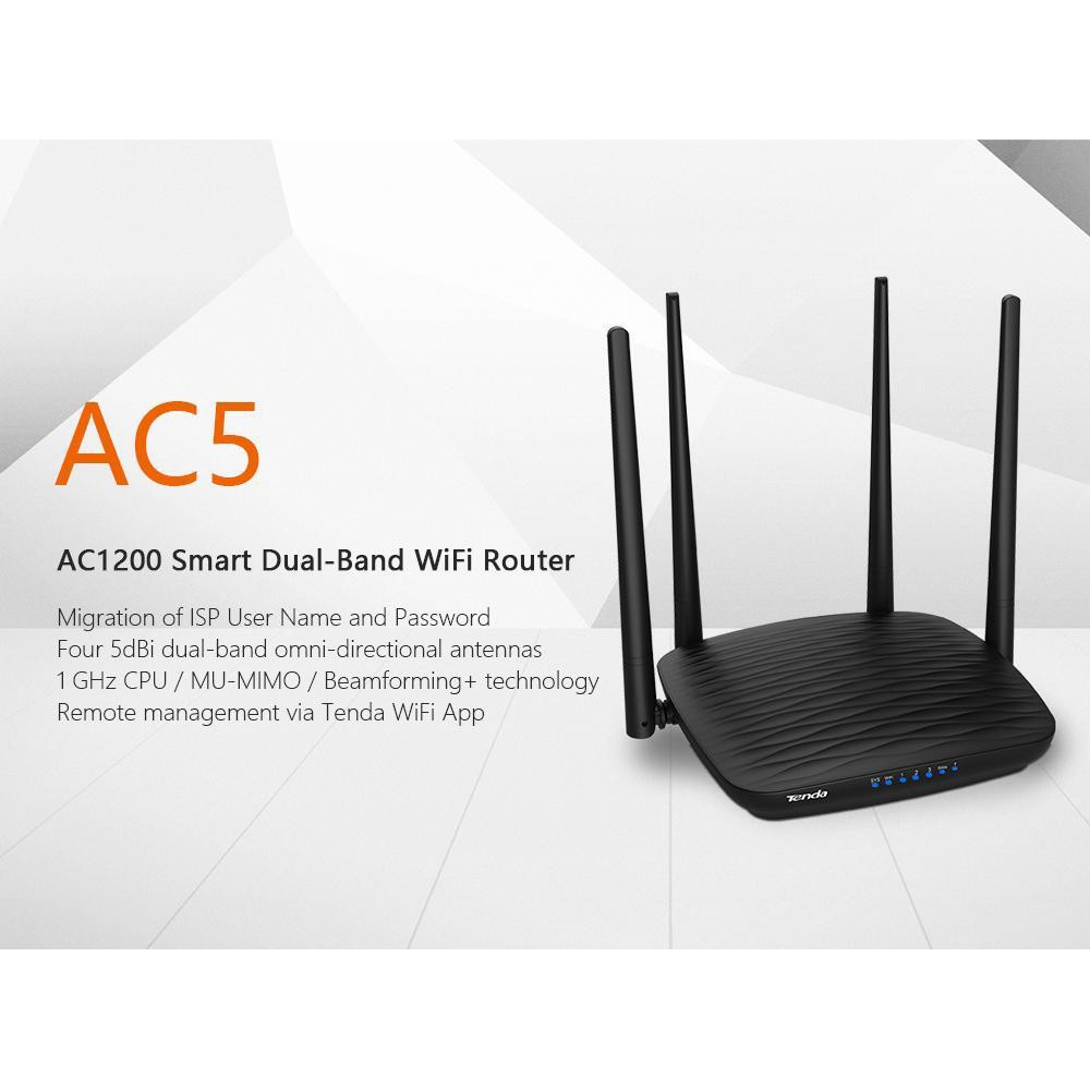Bộ Phát Wifi TENDA AC5 chuẩn AC 1200Mbps TENDA AC5 | BigBuy360 - bigbuy360.vn
