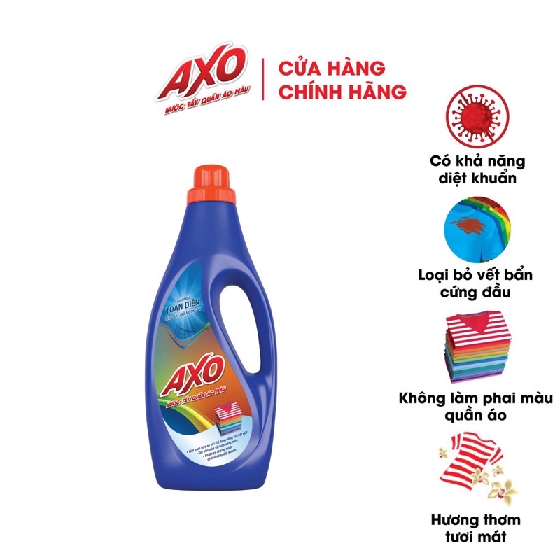 Nước tẩy quần áo màu Axo chai tiết kiệm 1.8L