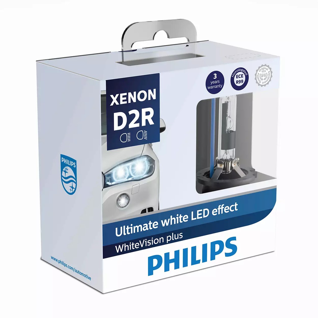 BÓNG ĐÈN Ô TÔ PHILIPS BÓNG ĐÈN XE HƠI XENON PHILIPS D2S 85122WHV2X2 5000K CHÂN P32d-2 85V ÁNH SÁNG BAN NGÀY