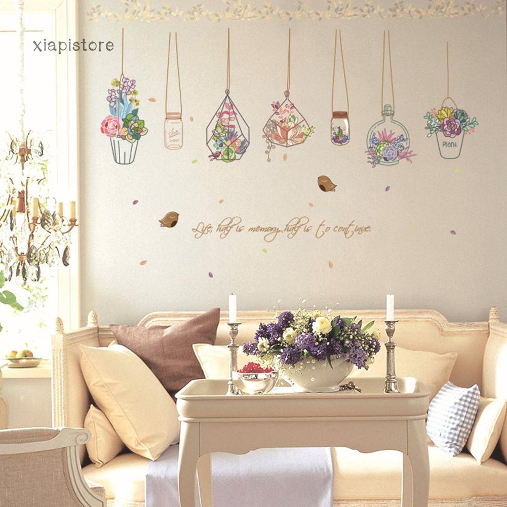 Sticker dán tường hình chậu cây thời trang