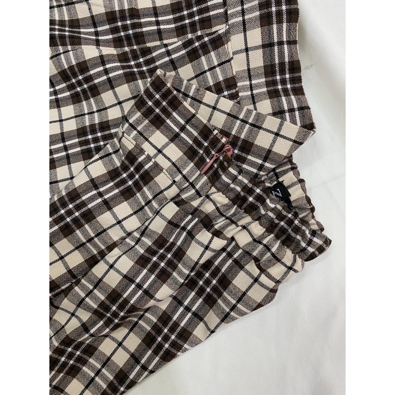 (CÓ SẴN-CÓ CLIP/ẢNH THẬT-NHẬN MAY ĐO) CHÂN VÁY CARO MÀU NÂU CHOCO HÀN QUỐC CÓ LÓT | BigBuy360 - bigbuy360.vn