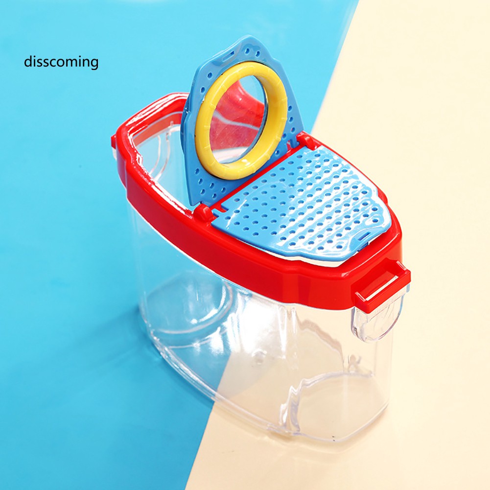 Bộ hộp nhựa đựng quan sát côn trùng gắn kính lúp độ phóng đại 4.5X HD sáng tạo cho trẻ