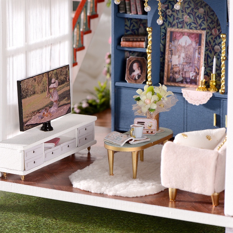 Mô hình nhà búp bê DIY Doll House Miniature_ Monet Garden _Tặng TẤM CHE BỤI + KEO