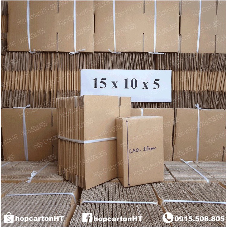 Hộp carton đóng hàng, gói quà 15x10x5 giá gốc tận xưởng - Hộp Carton HT
