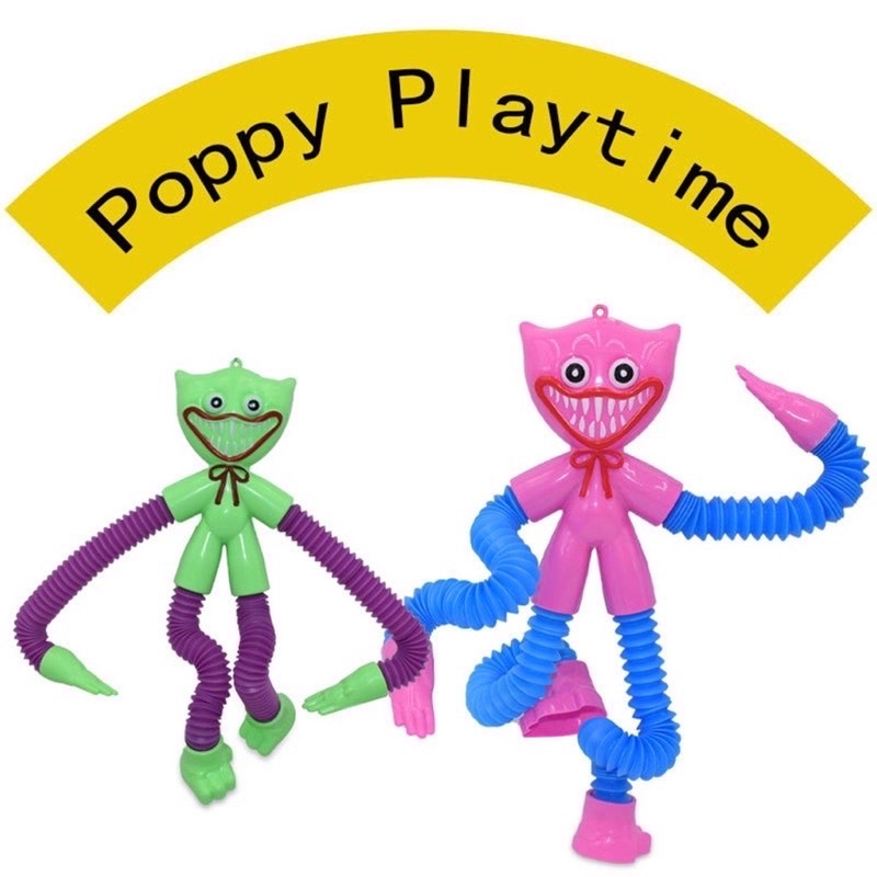 Huggy Wuggy Poppy Playtime phát sáng size 20cm lò xo co dãn, móc khóa Huggy Wuggy chapter 3 siêu cute có đèn nháy