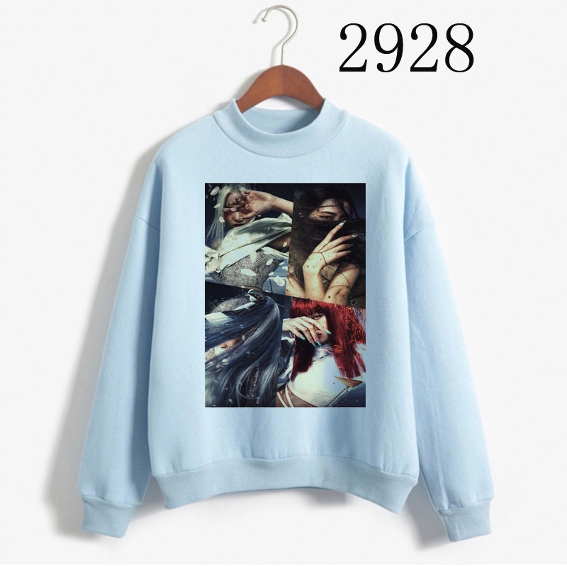 Áo len mới Áo Hoodie thông thường Plus Size Lisa Rose How You Like That Jennie Jisoo Tay dài Blackpi