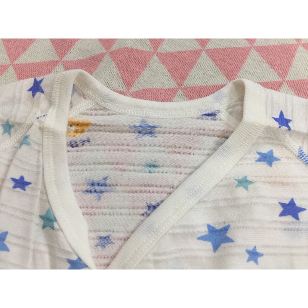 Body yukata dài tay cho bé buộc dây chất cotton mềm co giãn 7-10kg