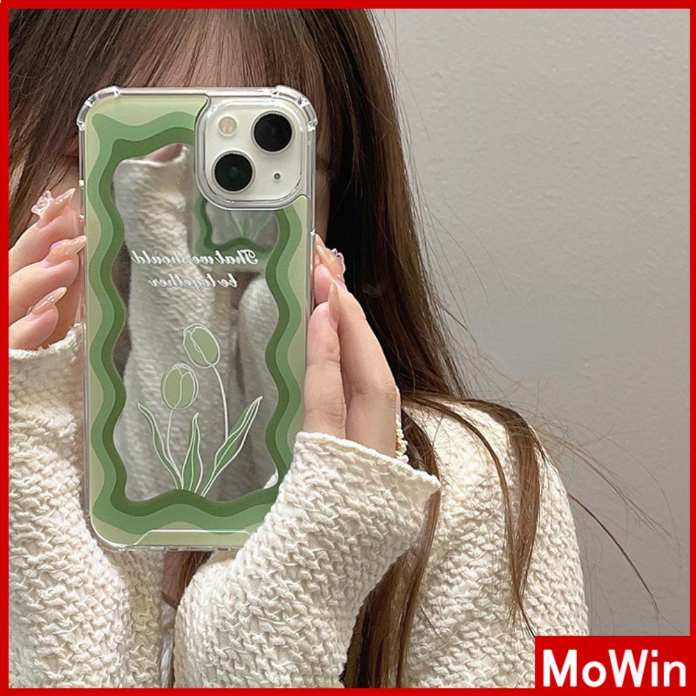 iPhone Case Acrylic Mirror Airbag Shockproof Protection Camera Flower Tulip Compatible with iPhone 11 iPhone 13 Pro Max iPhone 12 Pro Max iPhone 7 Plus iPhone xr