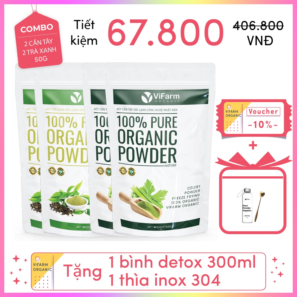 Bột Cần Tây Giảm Cân 50g Nguyên Chất 100%, Bột Cần Tây Sấy Lạnh Nhật Bản, Thanh Nhiệt, Giải Độc, Làm Đẹp Da