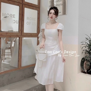 Đầm thiết kế dự tiệc LINH RUBI STORE dáng xòe phối thân dập ly chất tafta cao cấp V200