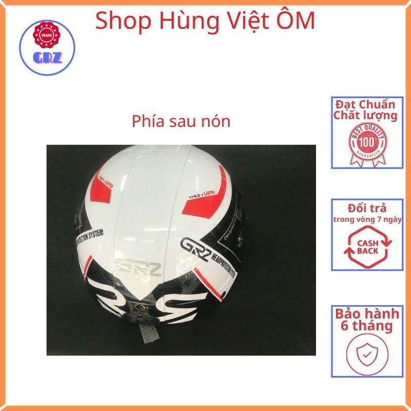 Mũ bảo hiểm nữa đầu GRZ dán tem GIVI thời trang cao cấp nam nữ, Nón bảo hiểm 1/2 GRZ tem GIV thời trang cao cấp nam nữ