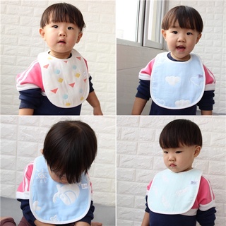 Yếm xô organic 6 lớp cho bé có cúc bấm họa tiết xinh yêu