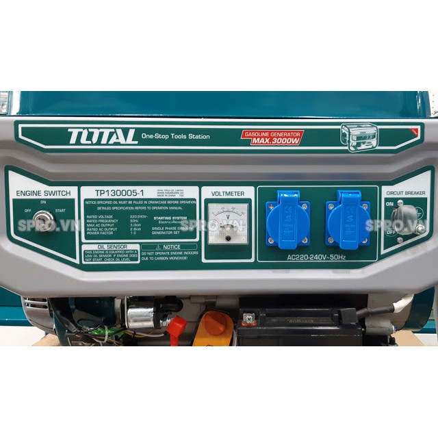 3kW Máy phát điện chạy xăng Total TP130005-1