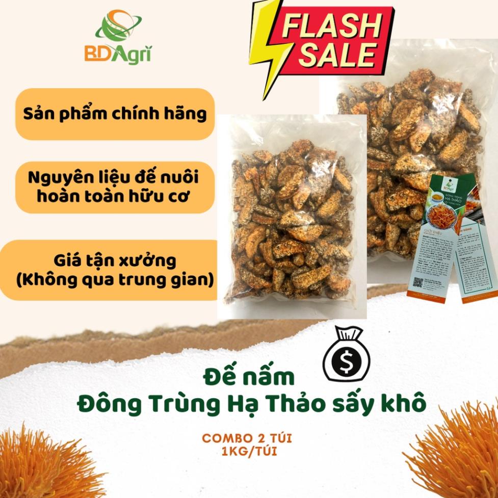 Đế Đông trùng hạ thảo khô chính hãng BDAGRI hàng chất lượng hữu cơ dược liệu cao bồi bổ sức khoẻ