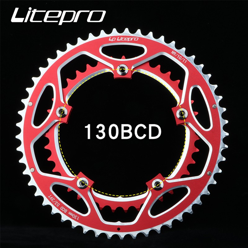 LP Litepro Đĩa Xích Xe Đạp 9/10/Đĩa Xích Đĩa Đôi Hợp Kim Nhôm Gấp Gọn Tốc Độ Cho Xe Đạp Đường Trường 53-39