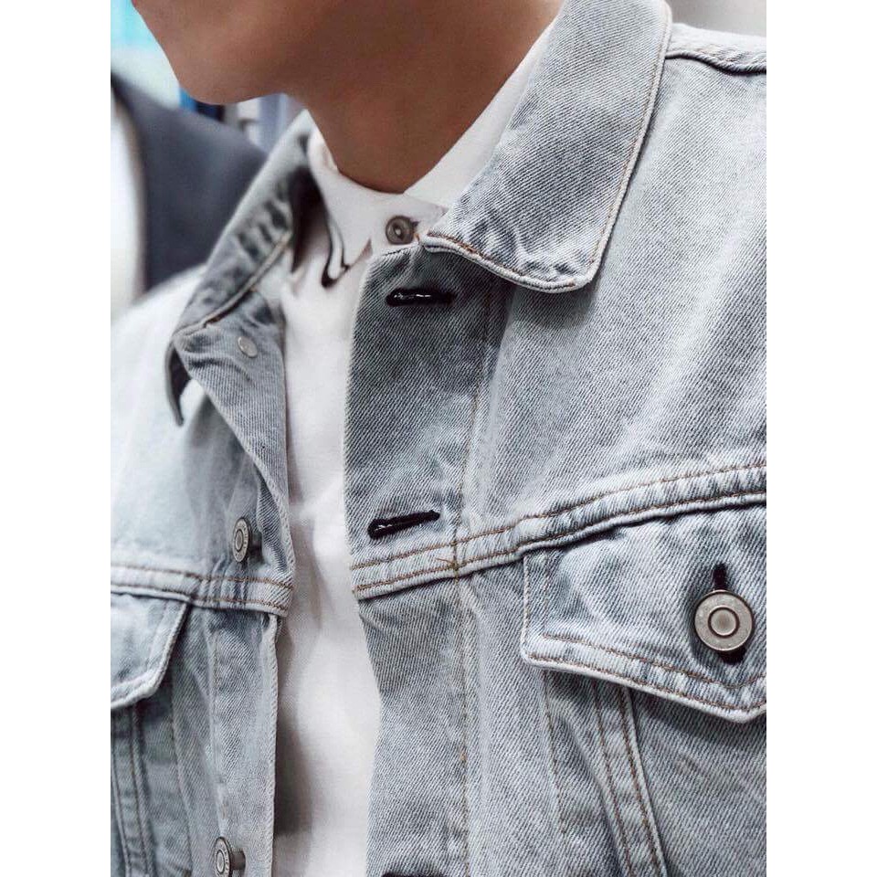 Áo khoác jean nam xanh nhạt bạc n5553 #4