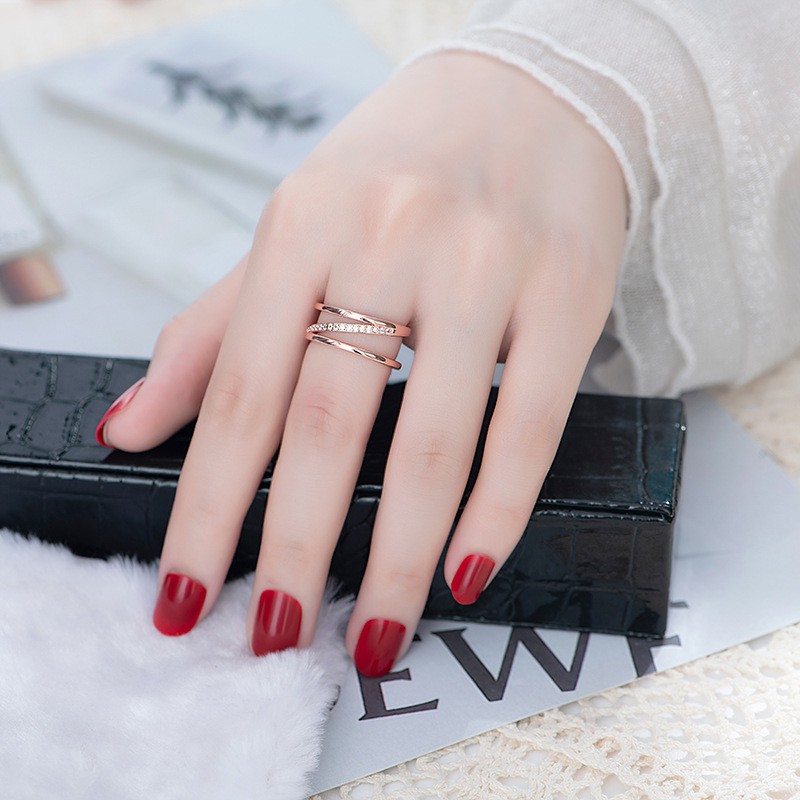 Nhẫn tay ghép đôi Đính đá sang trọng HYE SOO