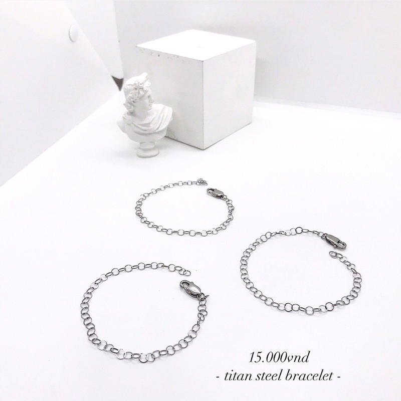 Lắc inox trơn mảnh xinh xắn phù hợp cả nam nữ vĩnh viễn không đen gỉ
