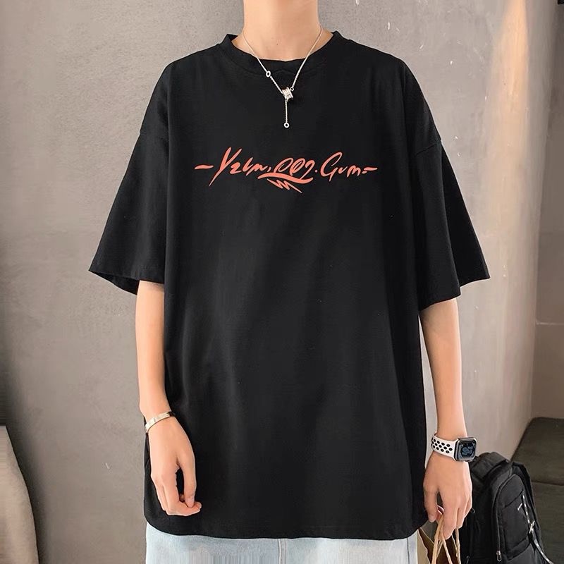 （size M-8XL）Áo Thun Unisex Tay Ngắn Dáng Rộng In Hình Thời Trang Phong Cách Hip Hop Hàn Quốc Đơn Giản Dễ Phối Đồ