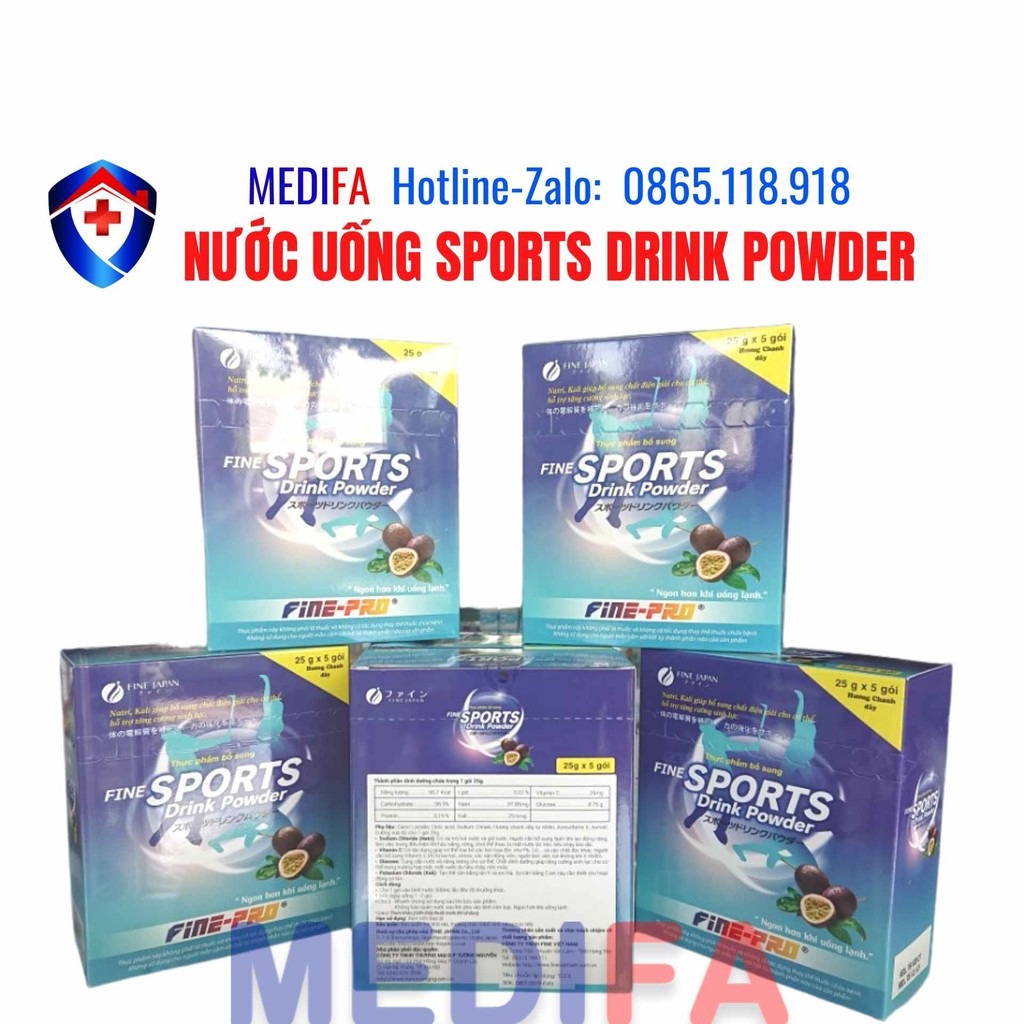 SPORTS Drink Powder nước uống bù điện giải cho cơ thể ,hộ trợ tăng cường sinh lực, Fine Sports Drink Powder - Fine Japan