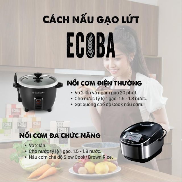 GẠO LỨT ĐEN HỮU CƠ CAO CẤP - ECOBA HUYỀN MỄ 1KG