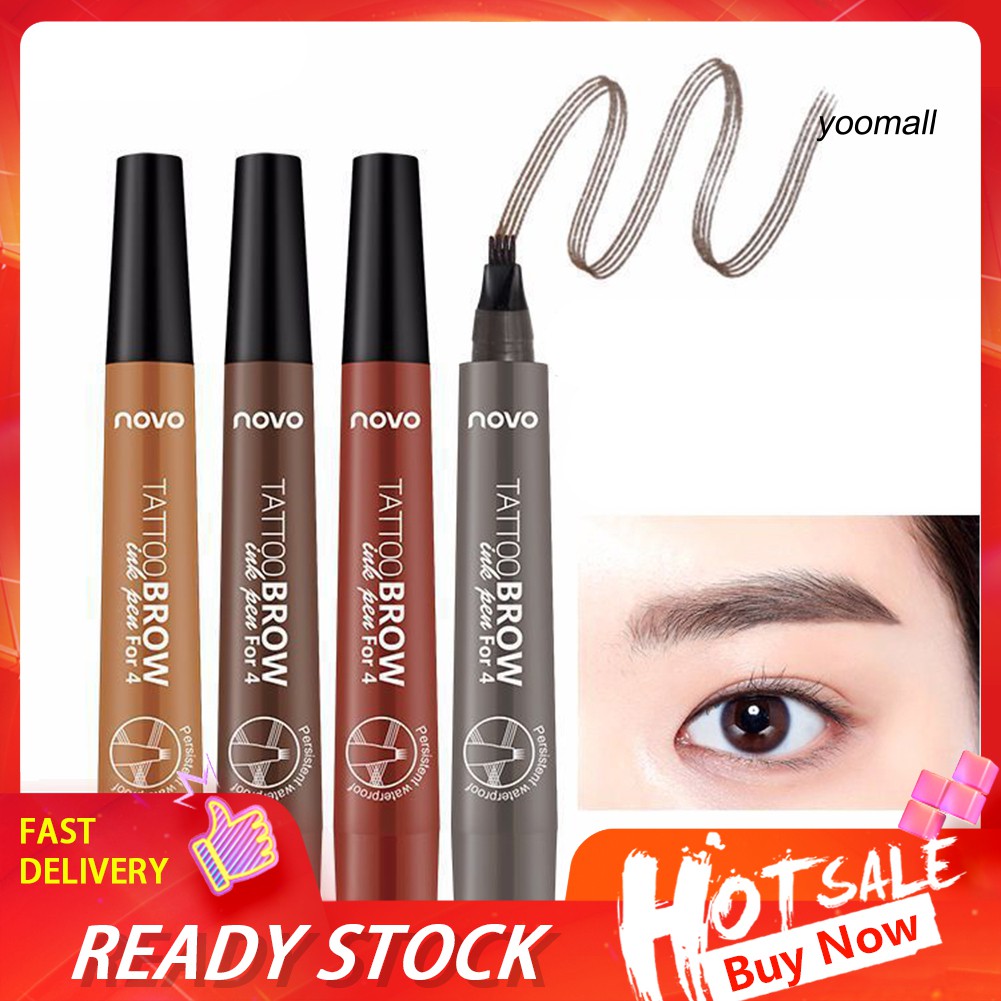 [Hàng mới về] Bút chì kẻ mày NOVO chống thấm nước lâu trôi chống lem bốn đầu nhỏ