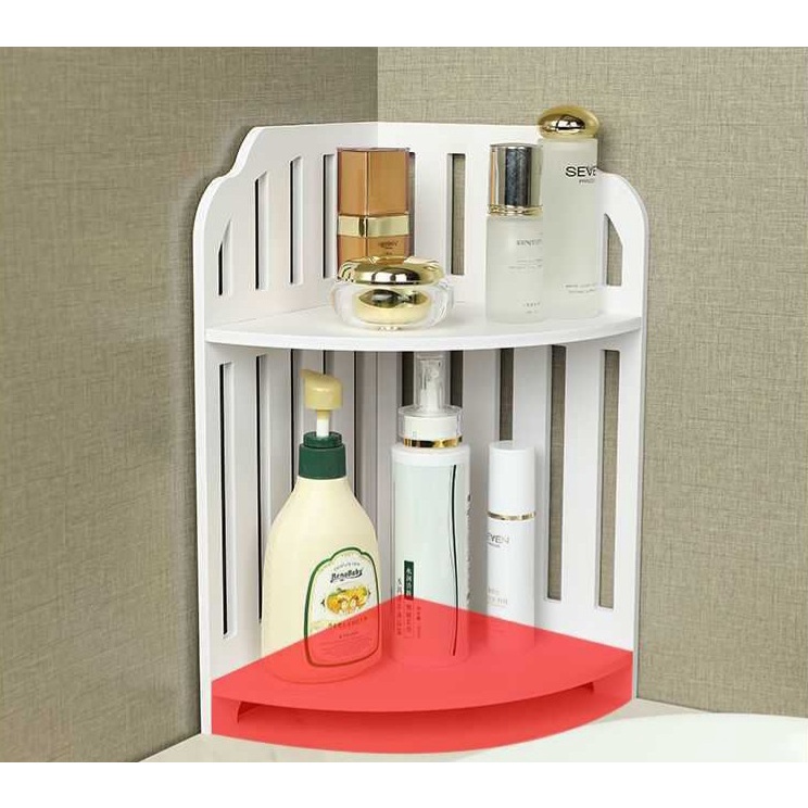 Kệ  góc trang trí 2 tầng nan dọc để mỹ phẩm, đồ dùng kháng nước tuyệt đối