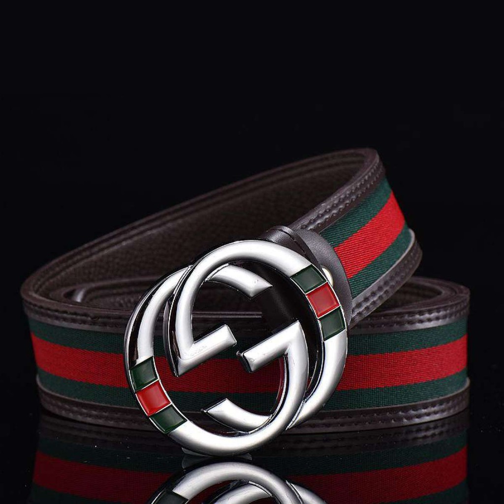 Thắt lưng hàng hiệu G - Dây lưng sọc xanh đỏ nato ( mầu đen )