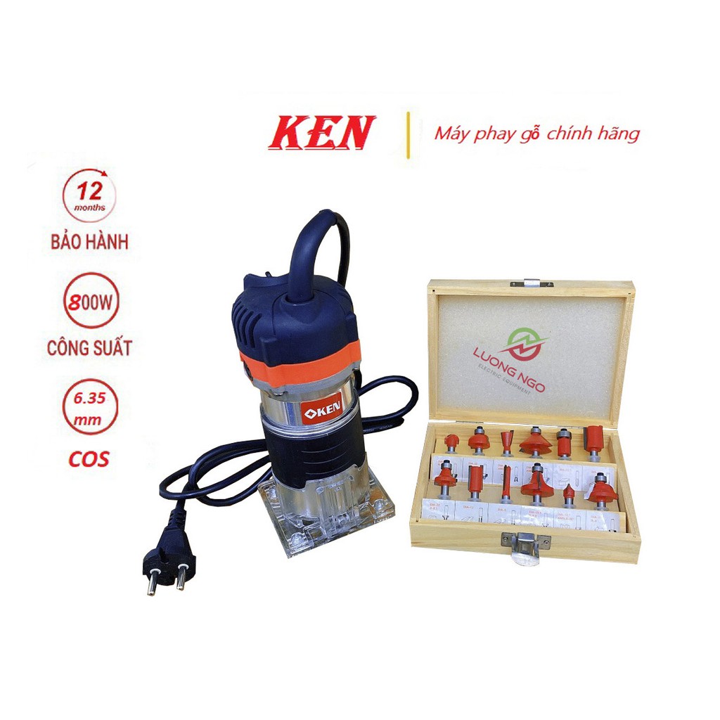 Máy phay gỗ KEN 800w -  máy soi mộng gỗ chính hãng