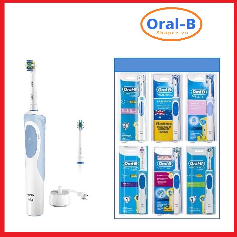 Bàn chải đánh răng điện Oral-B (ÚC) chính hãng - Dành cho người lớn, trẻ em - Giúp sạch mảng bám, chống viêm nướu